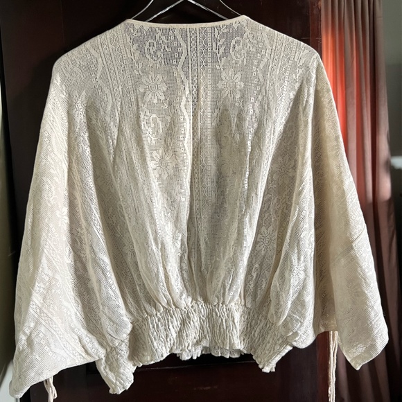 Anthropologie VINEET BAHL Ivory Iona Boho Lace Top - size XS - Picture 6 of 7